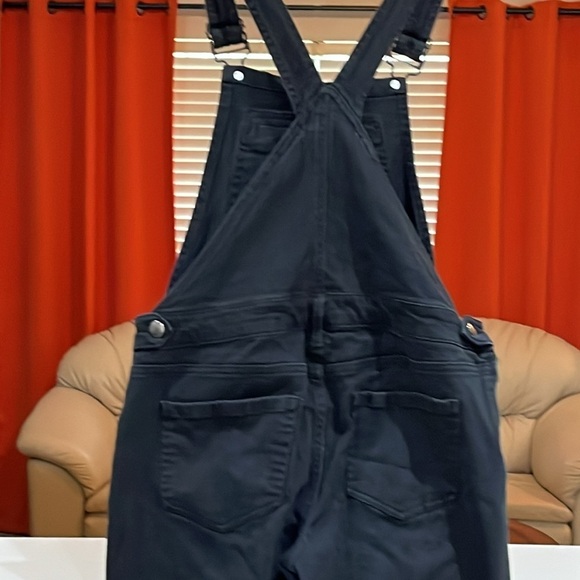 Forever 21 Women’s Y2K Black Denim Bib Overalls Jeans Size 27 - Picture 6 of 8
